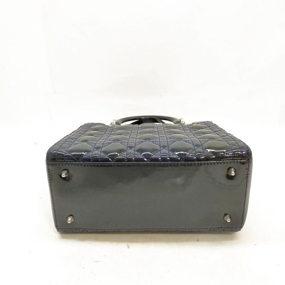 Christian Dior Hand Bag Navy Blue interior Patent black leather 3294702 - Picture 7 of 17